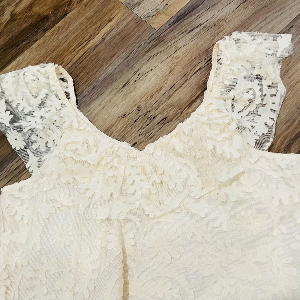 Anthropologie Lace Off-The-Shoulder Cream Blouse size XL - Picture 13 of 13